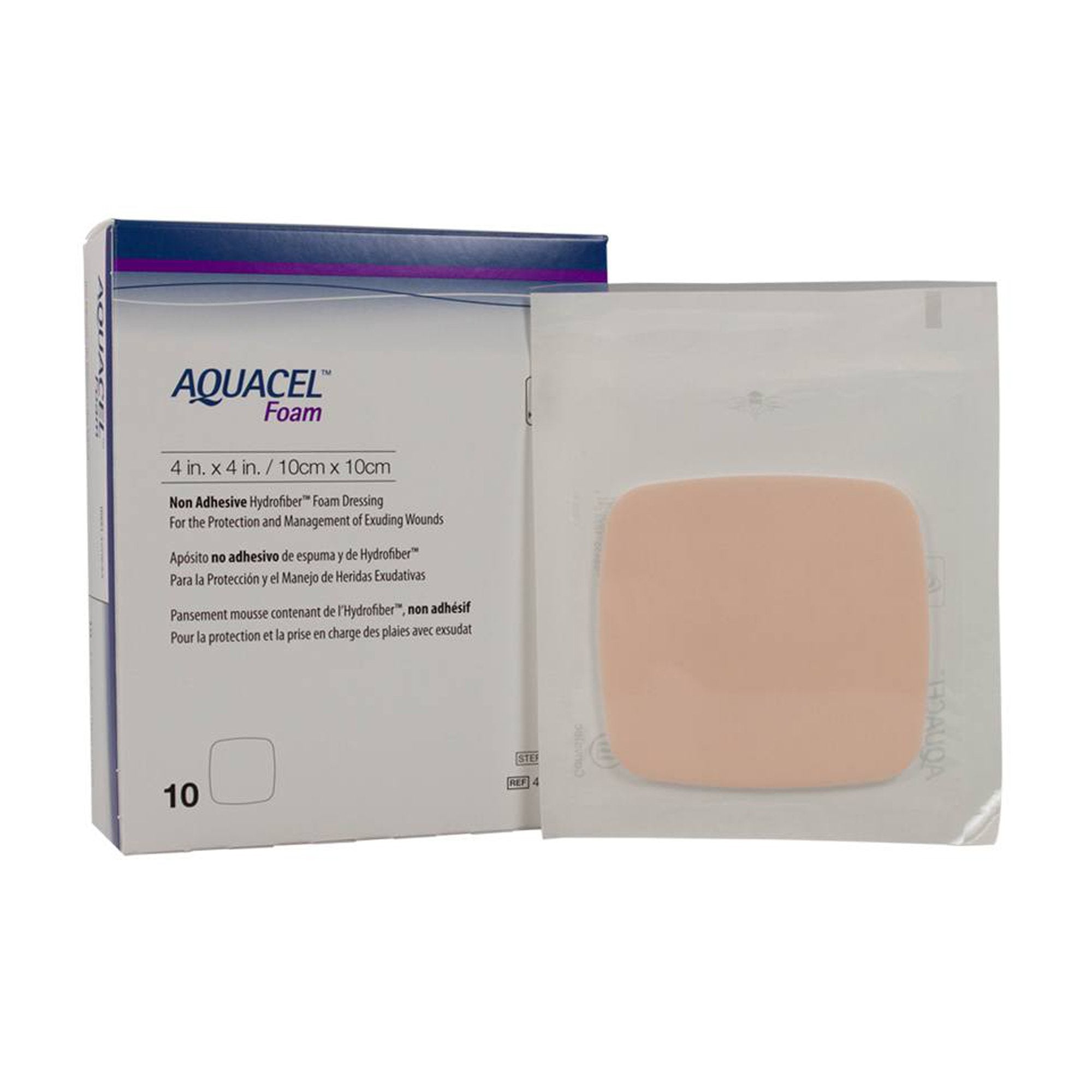 Aquacel® Nonadhesive without Border Foam Dressing, 4 x 4 Inch (10 Units)