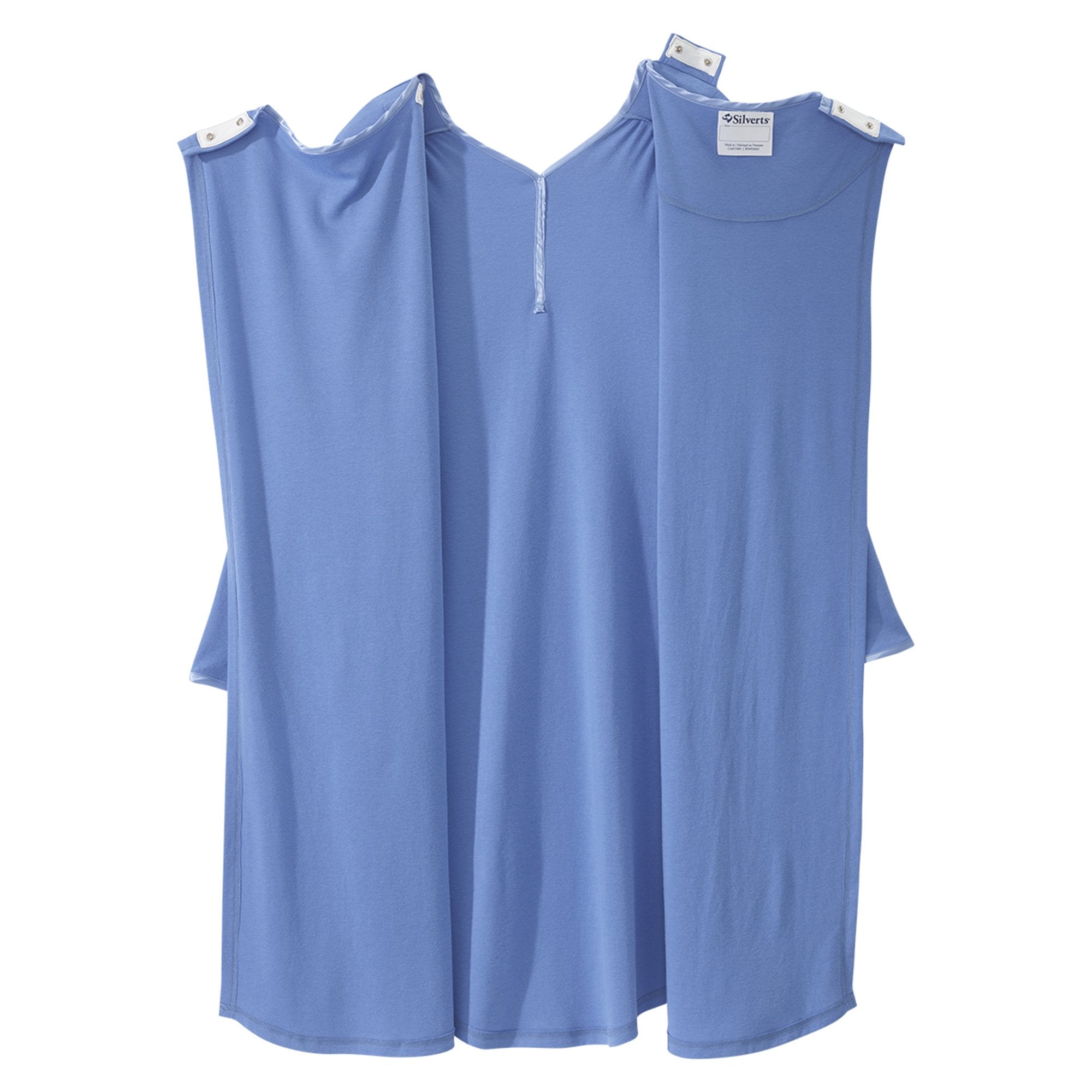Silverts® Shoulder Snap Patient Exam Gown, X-Large, Blue (1 Unit)