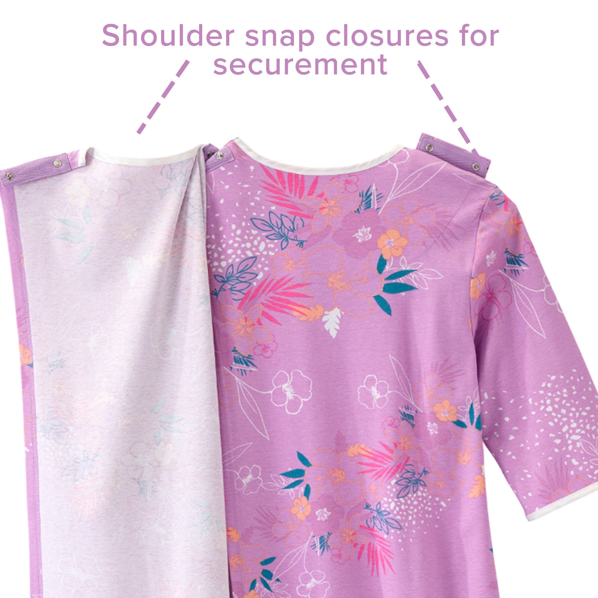Silverts® Shoulder Snap Patient Exam Gown, Medium, Soft Tropical (1 Unit)