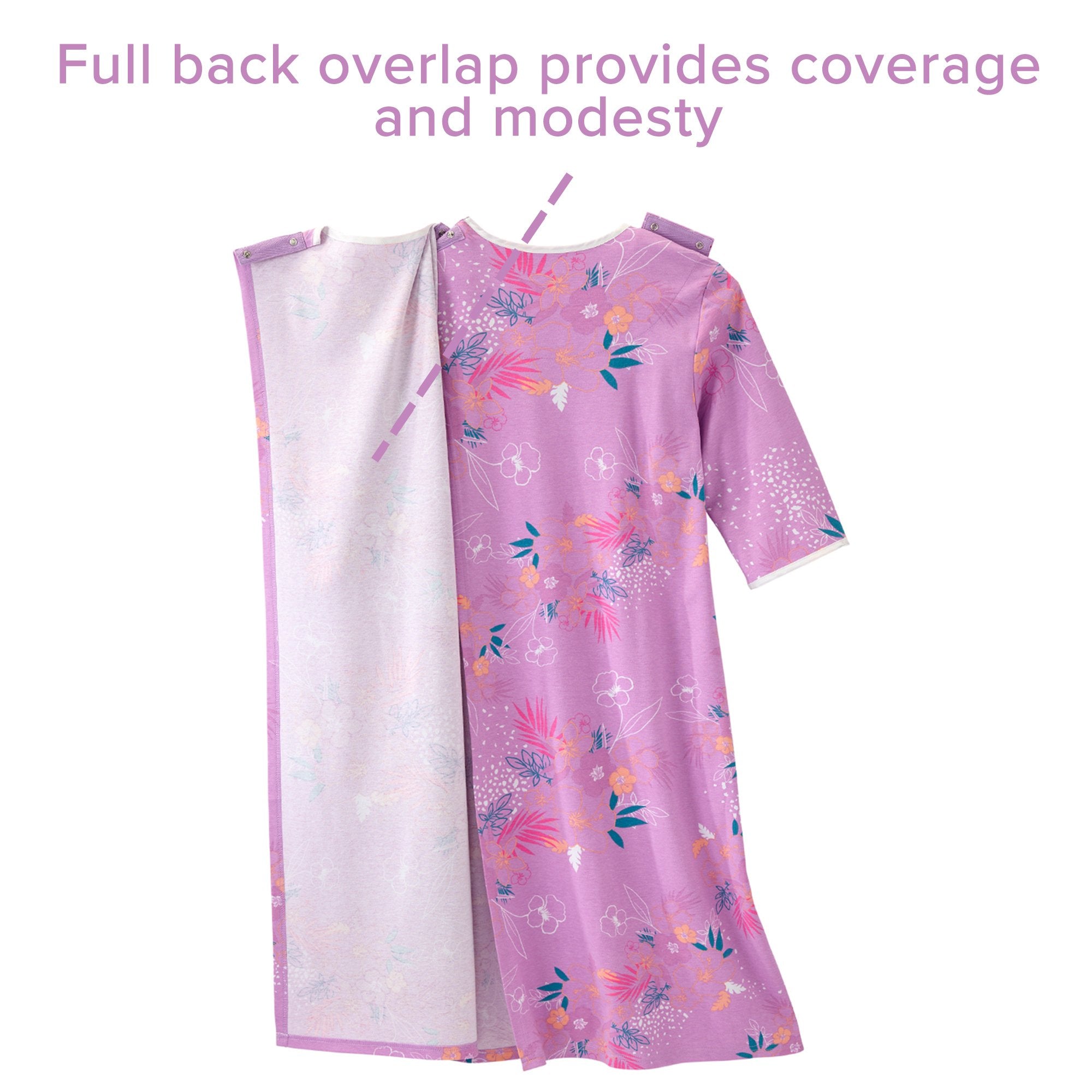 Silverts® Shoulder Snap Patient Exam Gown, Large, Soft Tropical (1 Unit)