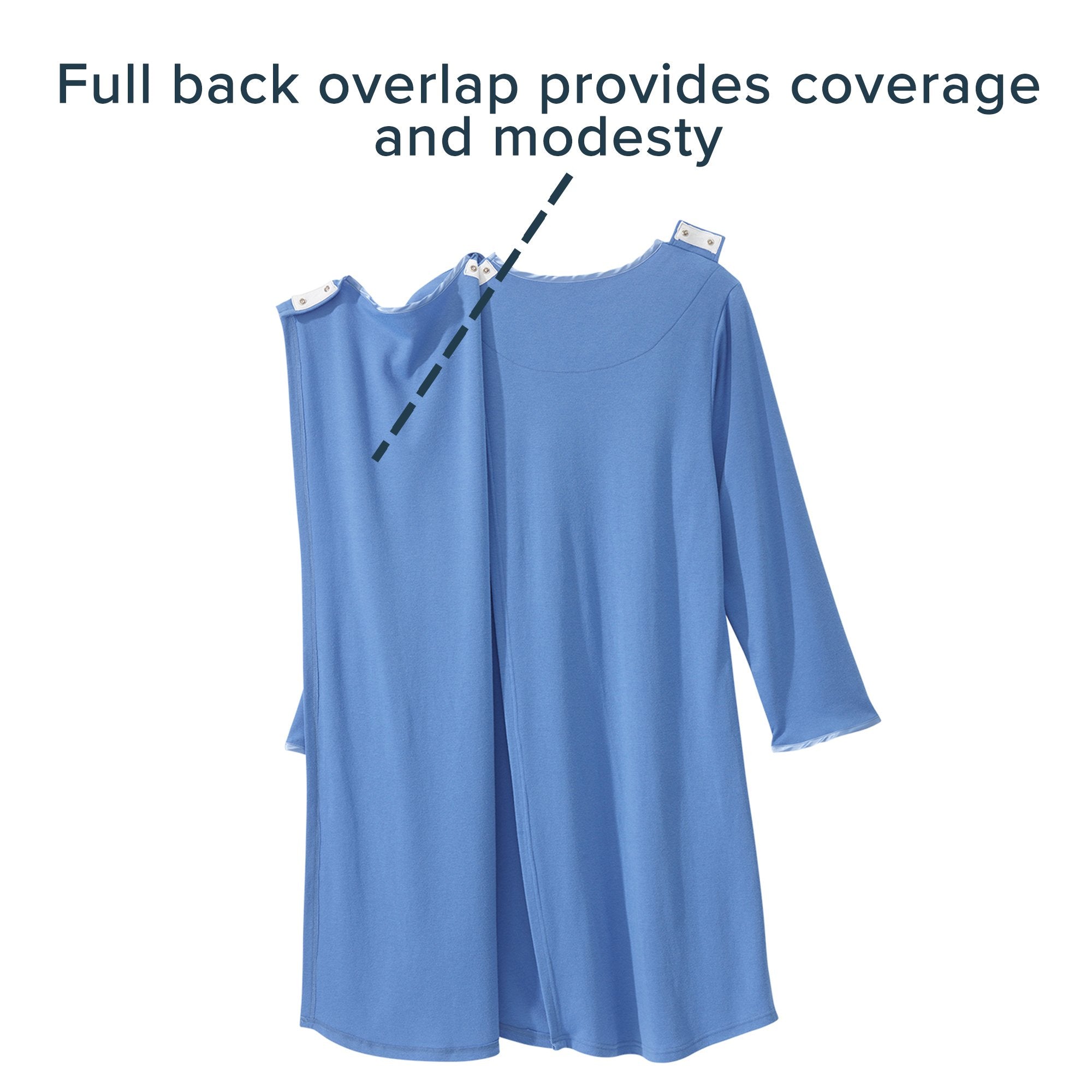 Silverts® Shoulder Snap Patient Exam Gown, Medium, Blue (1 Unit)