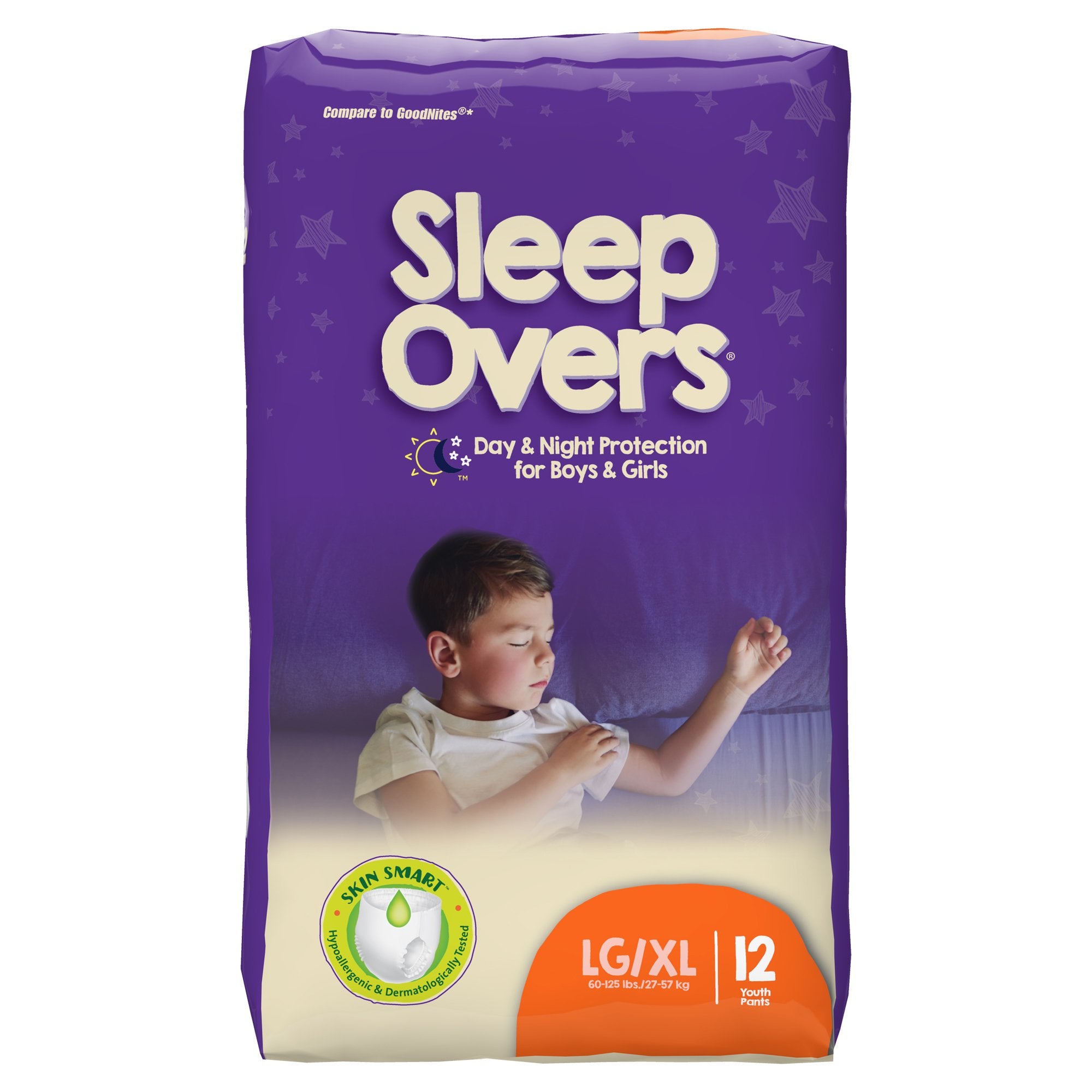 Cuties® Sleep Overs® Unisex Youth Absorbent Underwear L/XL - 4 Pack