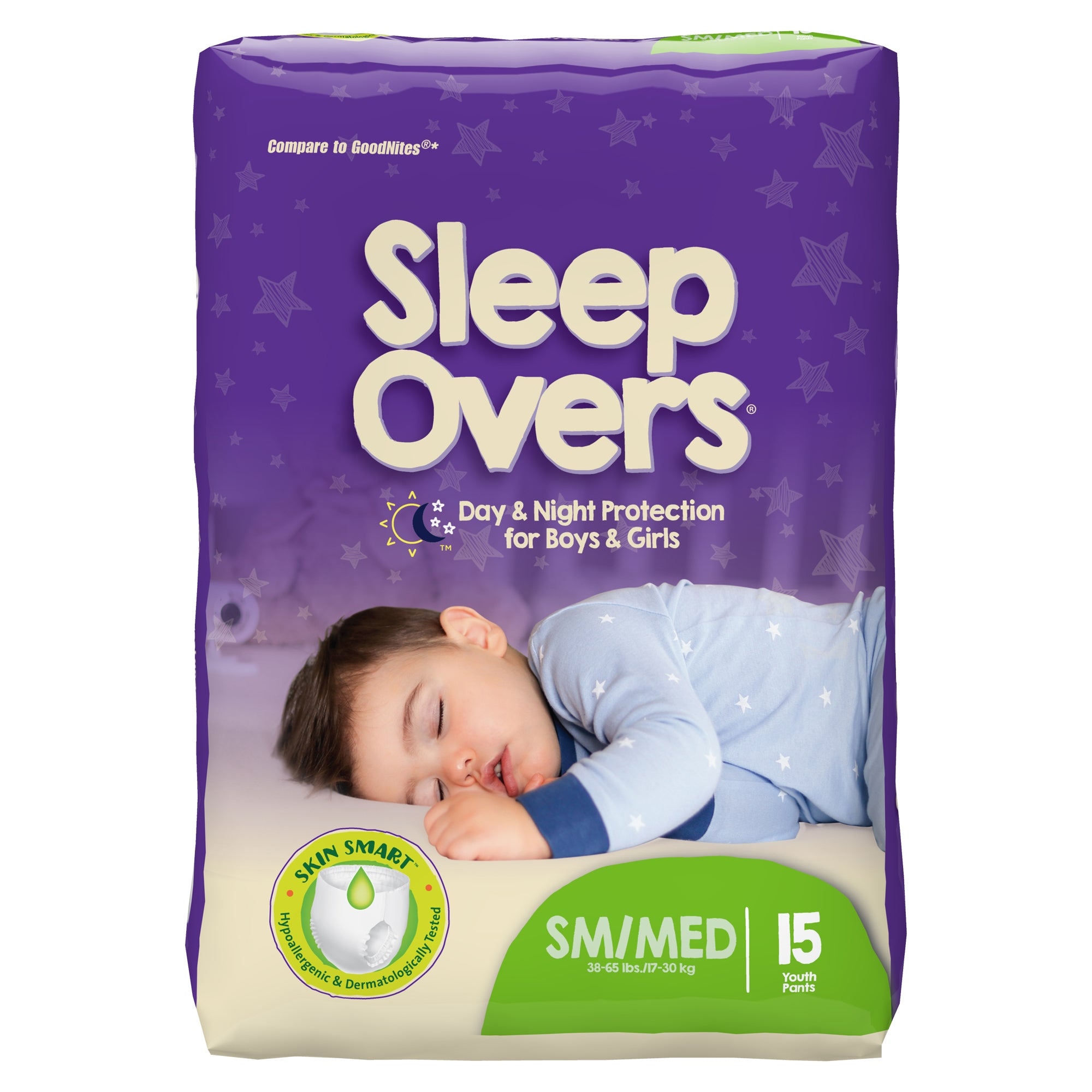 Cuties® Sleep Overs®: Small/Medium Absorbent Underwear for Kids