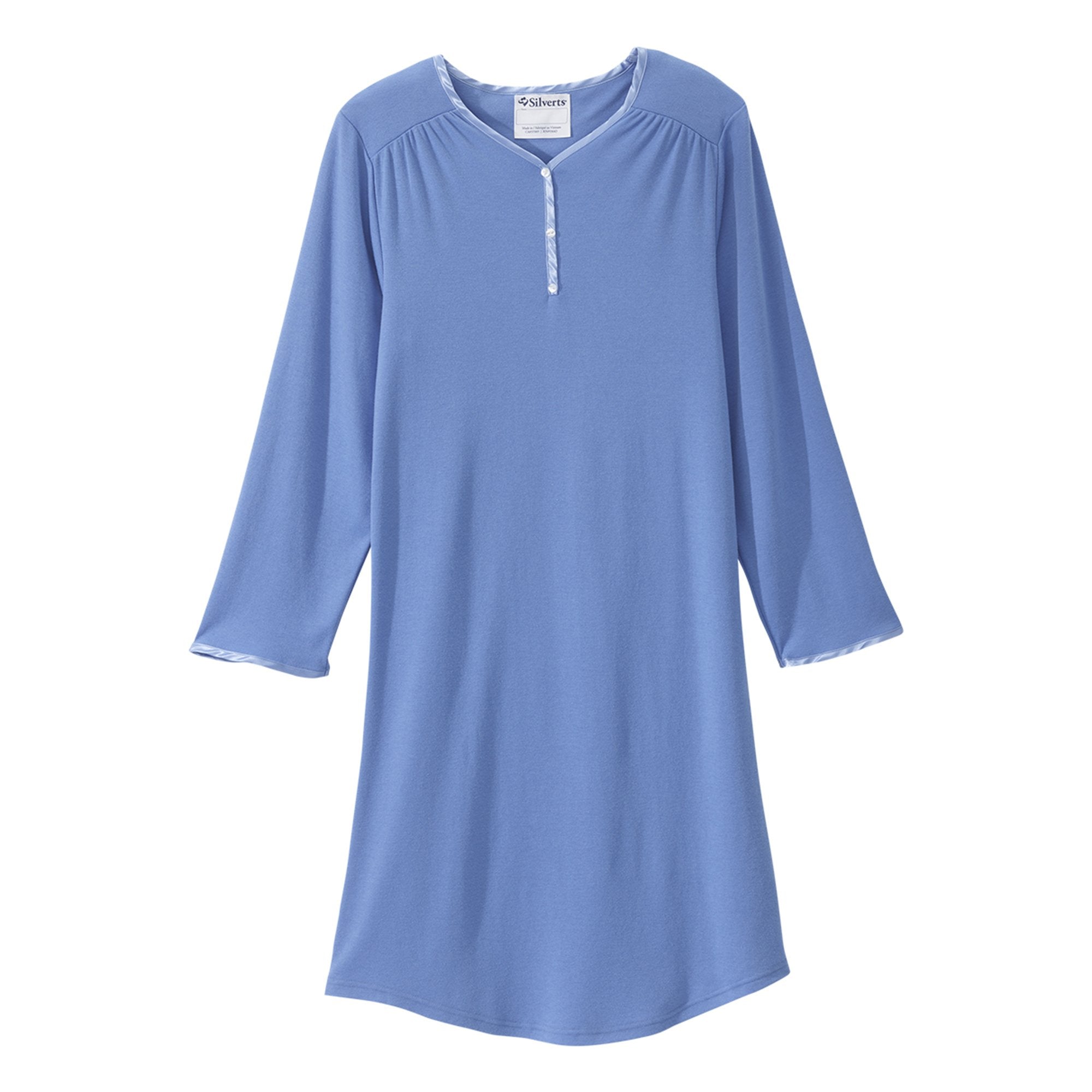 Silverts® Shoulder Snap Patient Exam Gown, 2X-Large, Blue (1 Unit)